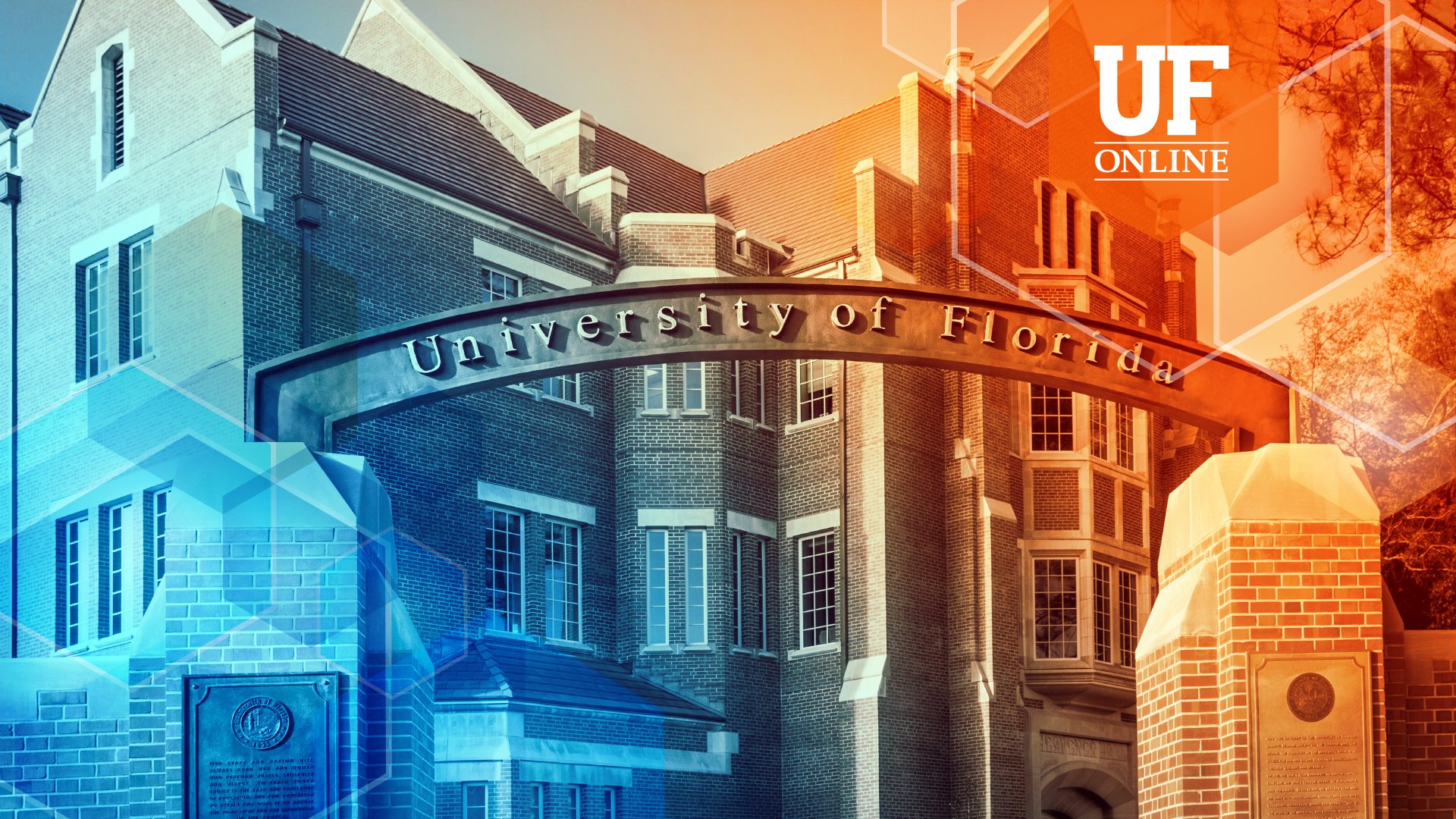 An image of the University of Florida at the corner of 13th Street and University Avenue