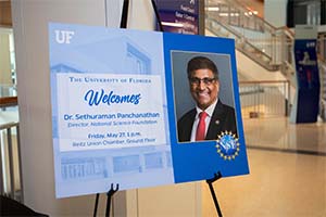 <p>The Honorable Sethuraman Panchanathan, director of the National Science Foundation, visited the University of Florida on Friday, May 27. Photo Credit: University of Florida/Bri Lehan</p>