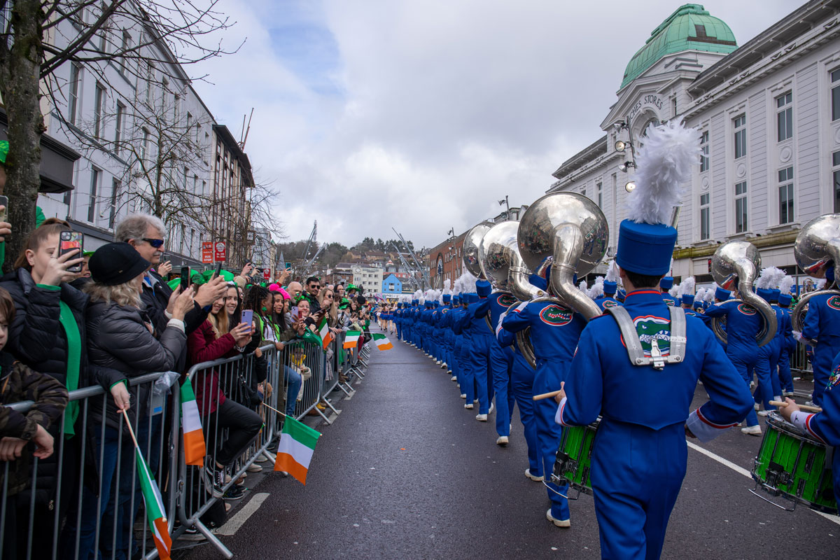 A marching band in Cork, Ireland