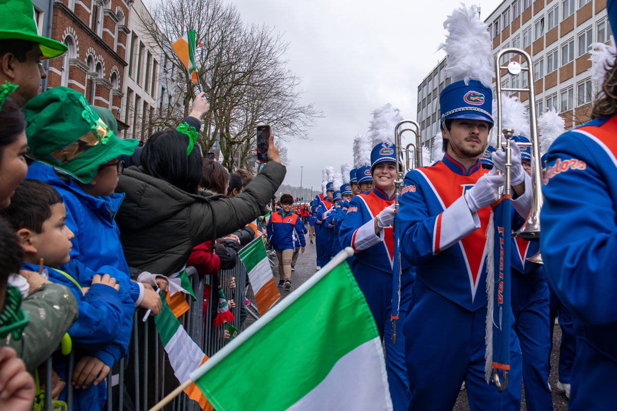 A marching band in Cork, Ireland.