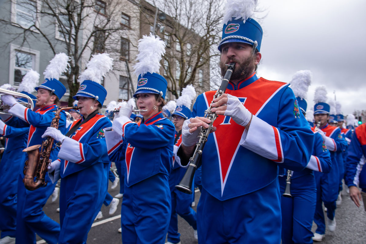 A marching band in Cork, Ireland