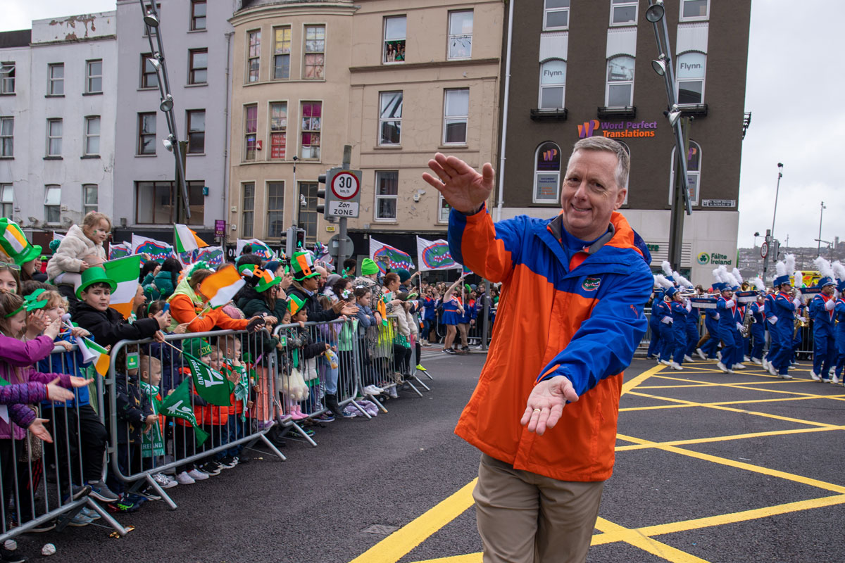 A marching band in Cork, Ireland