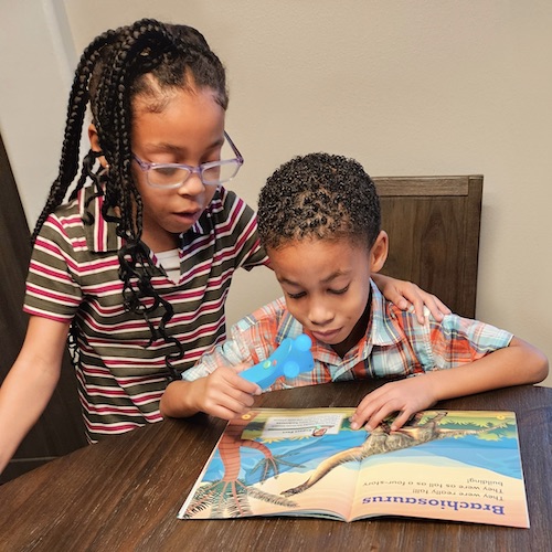 Children using the Kibeam wand.