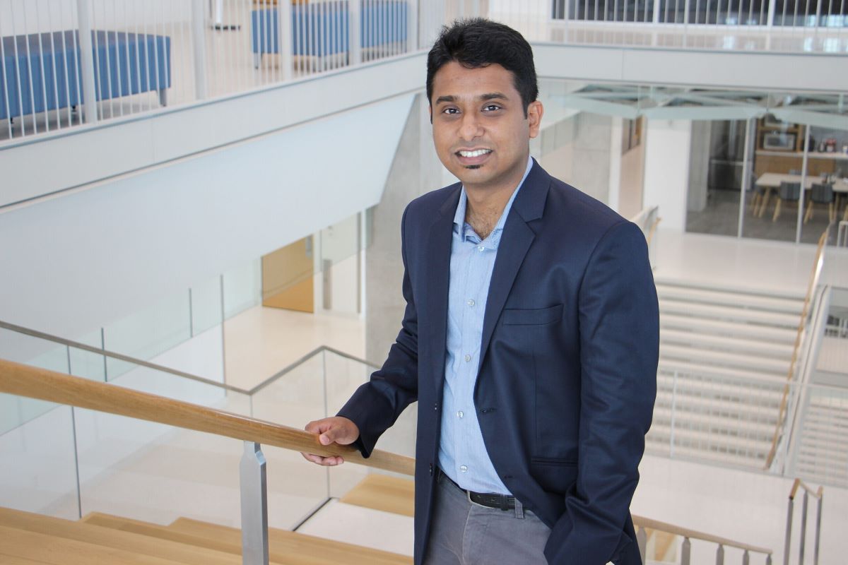 Md Mahmudul Hasan standing on a staircase