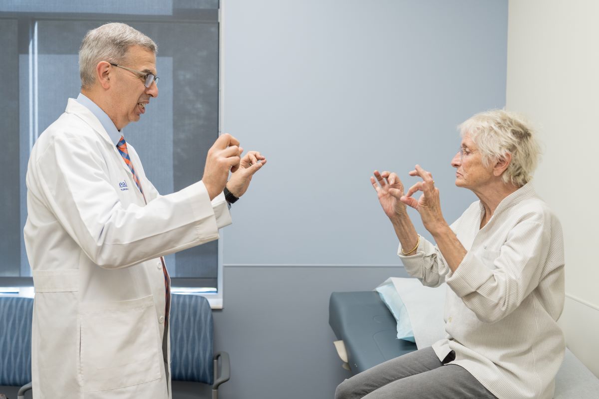 A physician has patient perform finger tapping test