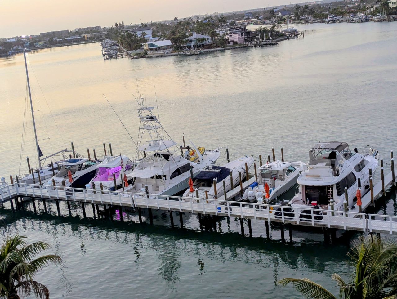 aerial photo of boats docked at marina