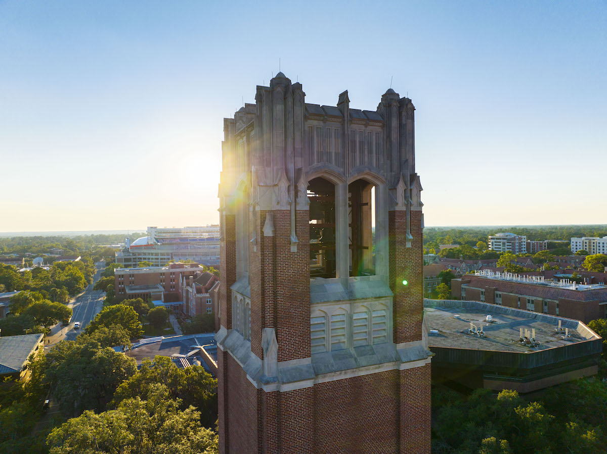 A photo of UF's Century Tower on the main campus in Gainesville.