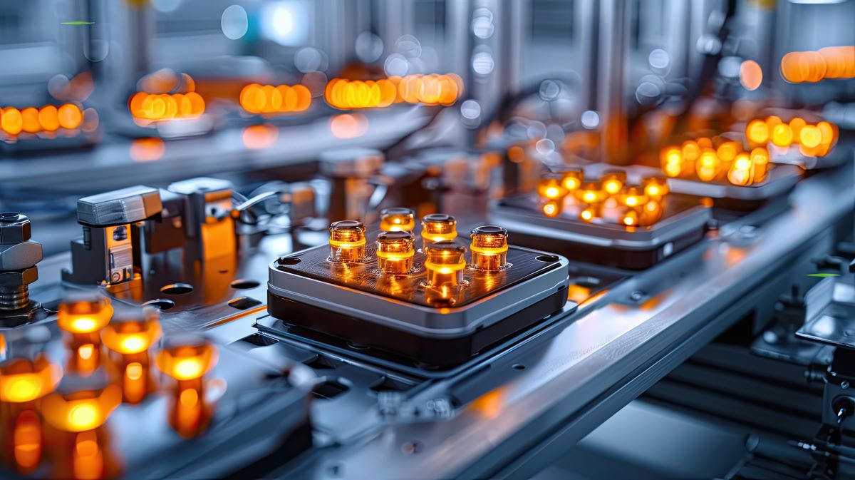 close up of sulfur battery parts